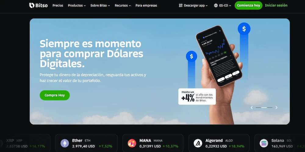 bitso, vender criptomonedas sin p2p
