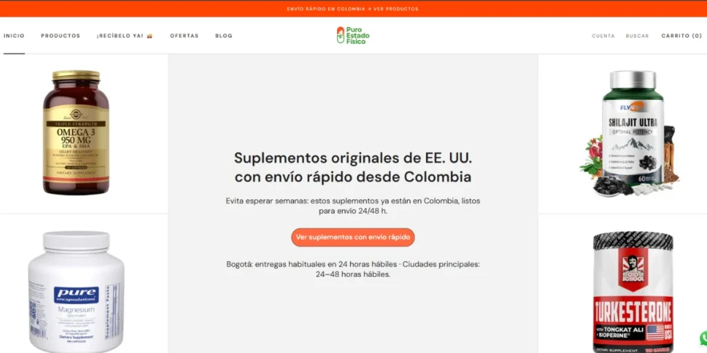 Captura de pantalla puro estado fisico suplementos