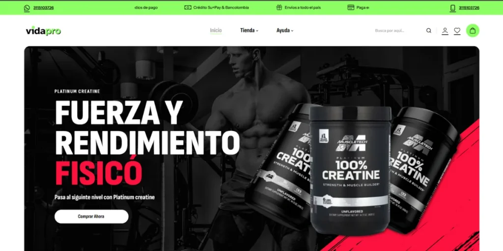 Captura de pantalla vidapro suplementos