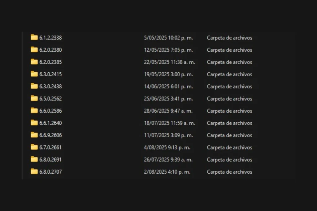 Lista de versiones de capcut escritorio