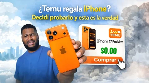 Es verdad que Temu regala iPhones, hombre sostiene iphone