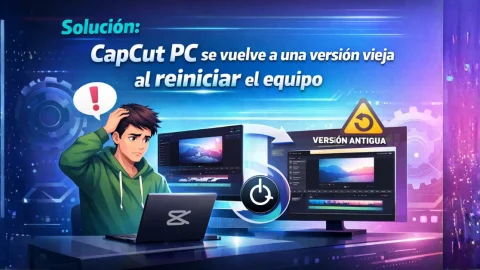 Solución: CapCut PC se vuelve a una versión vieja al reiniciar el equipo. Interfaz moderna capcut